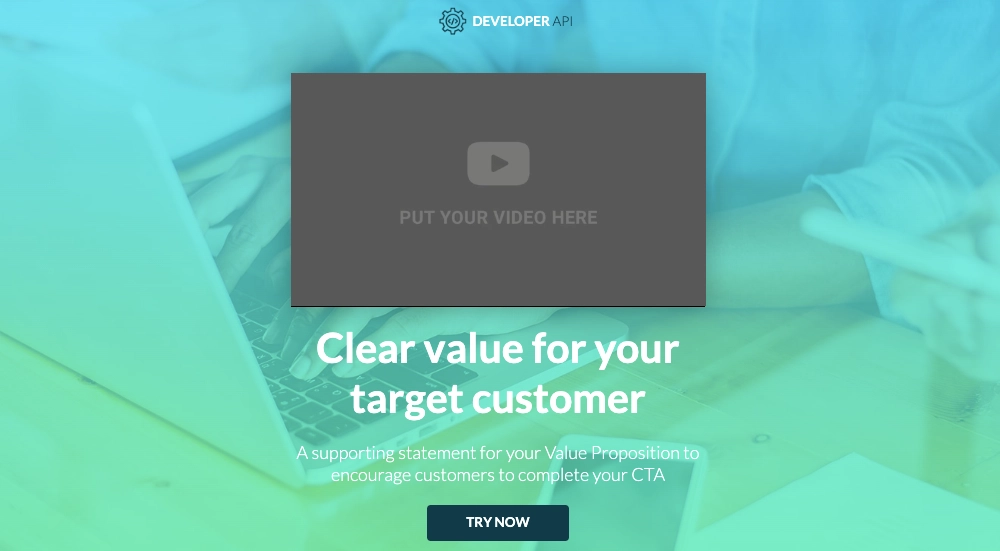 saas landing page design template