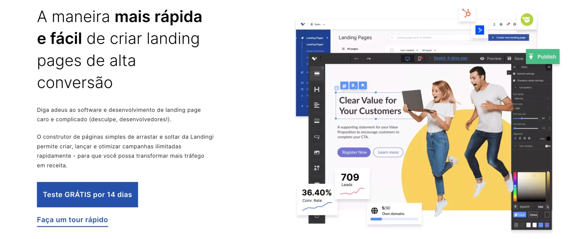 Discurso de elevador perfeito landing page