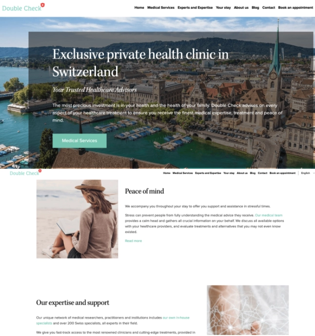 A Landing Page do Setor de Saúde Double Check