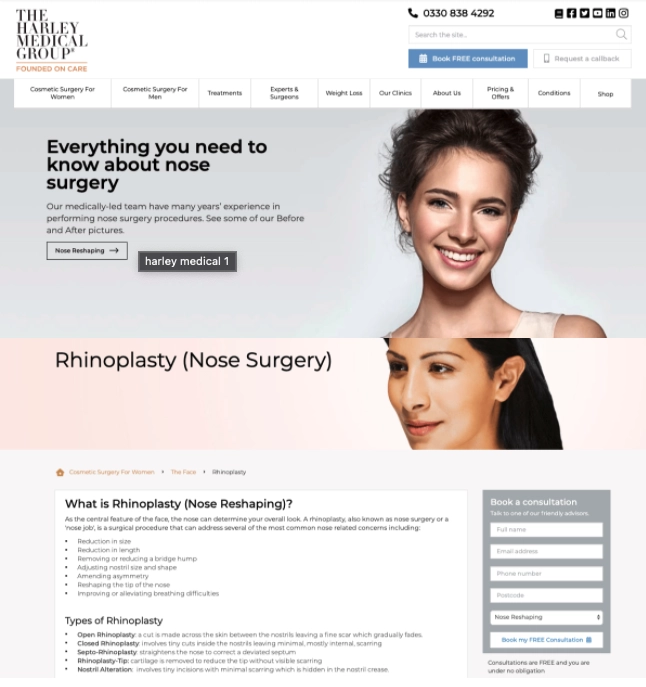 A Landing Page do Setor de Saúde