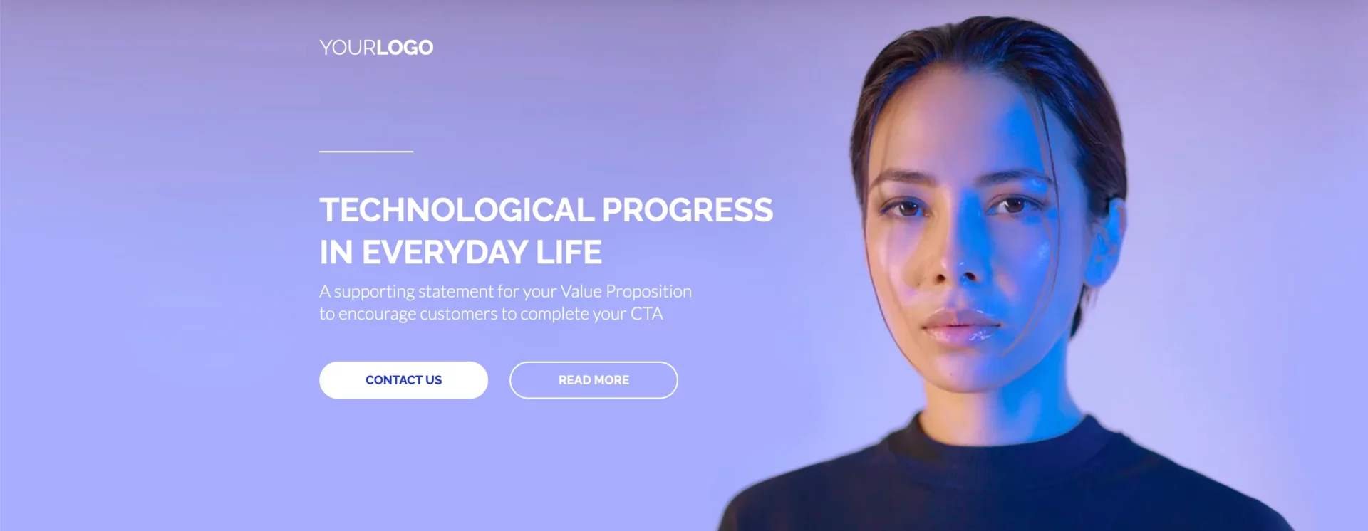 landing page template for biography