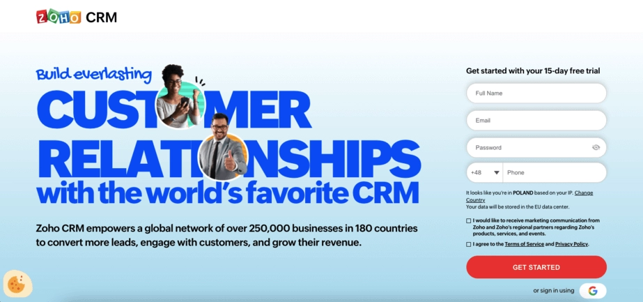 registration directly on the site as a way to convert visitors more effectively