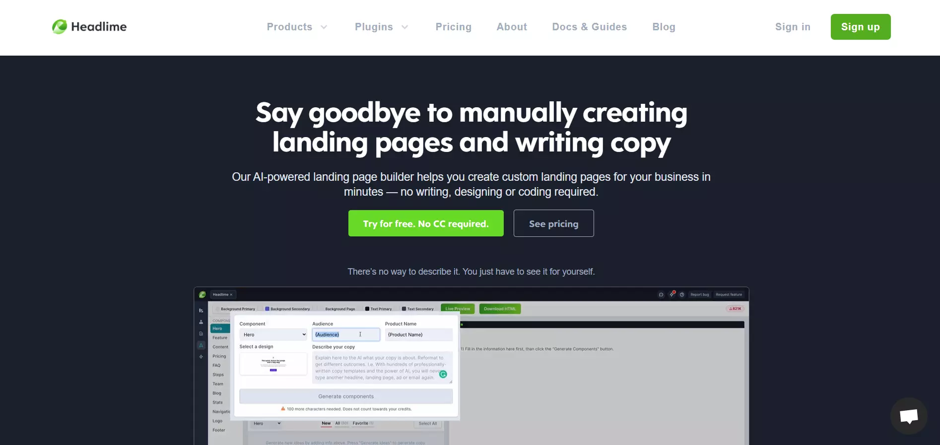 Headlime - generator AI dla landing page'y