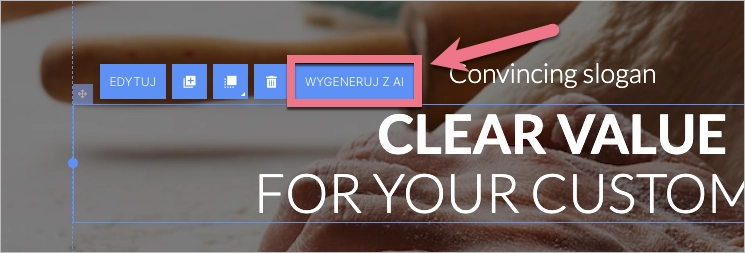 Asystent AI w Landingi dla generowania tekstu