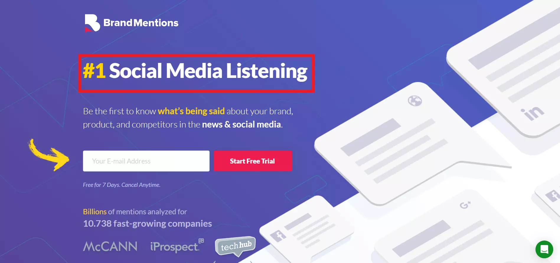 BrandMentions landing page