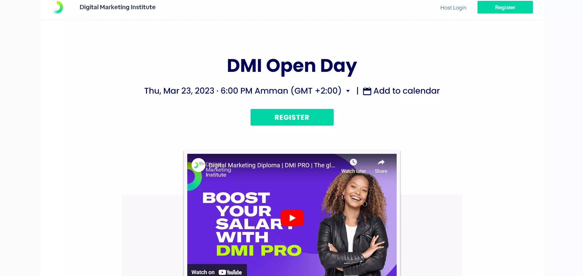call to action directs registration process on webinar landing page