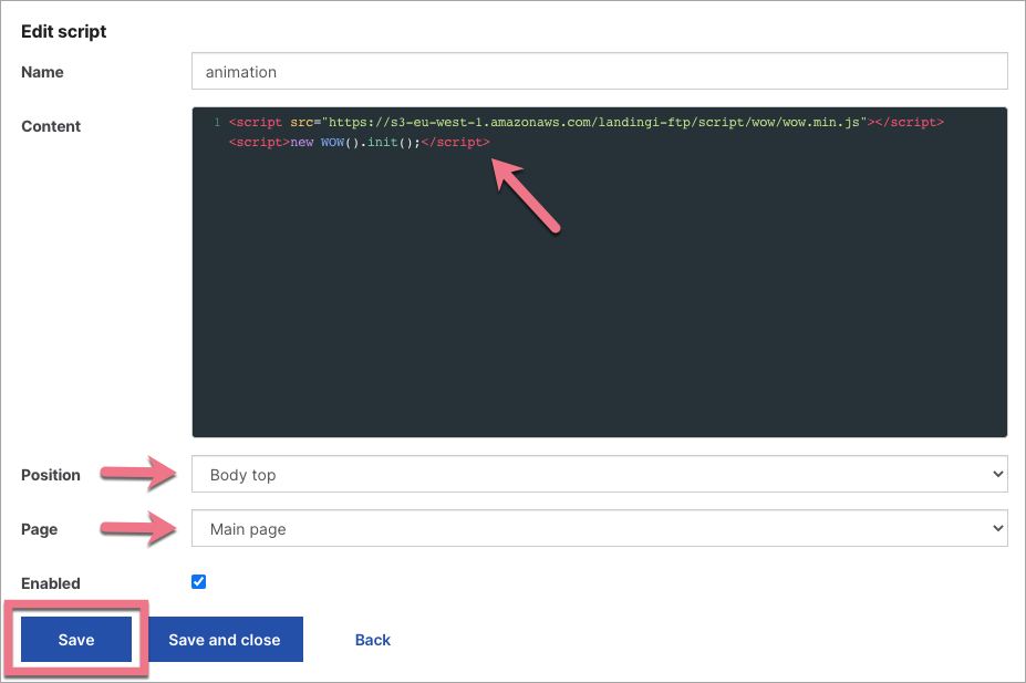 javascript animation landingi