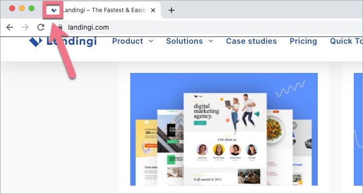 Landing page favicon