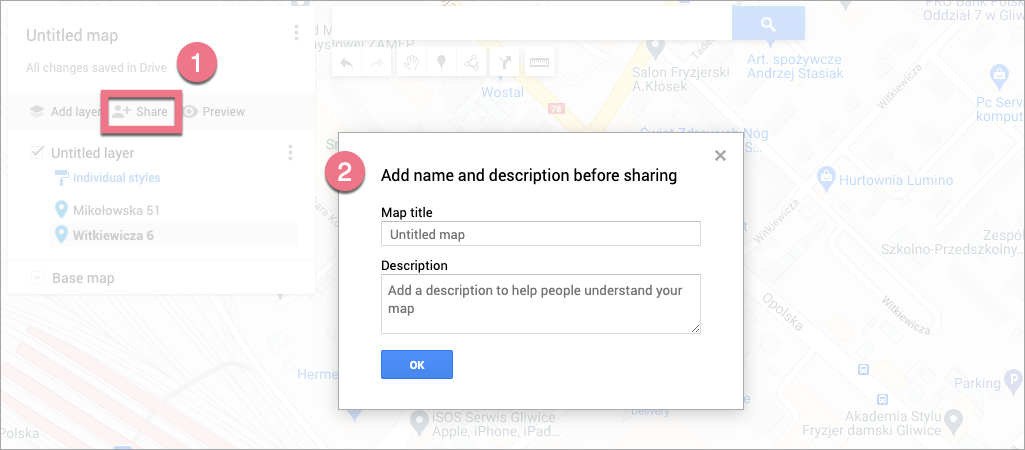google maps in landingi
