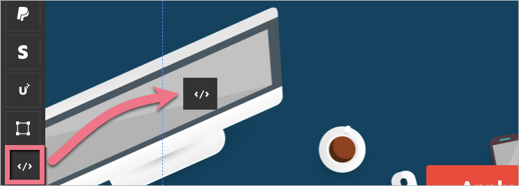Add HTML widget to Landingi editor