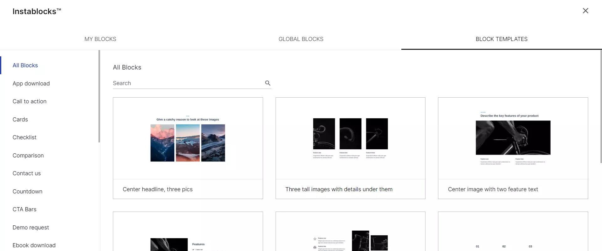 Funkcja Instablocks w Instapage