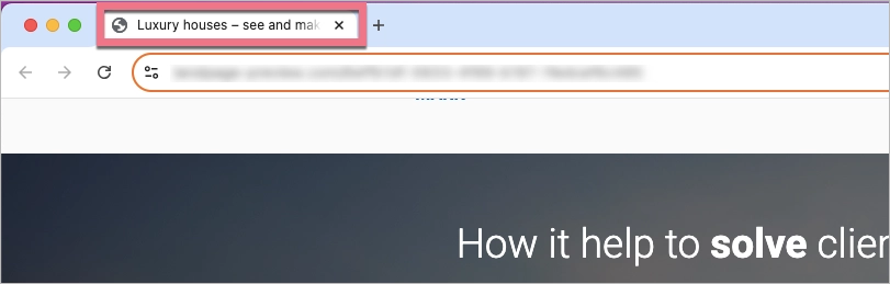 Landing page title visible in a browser tab