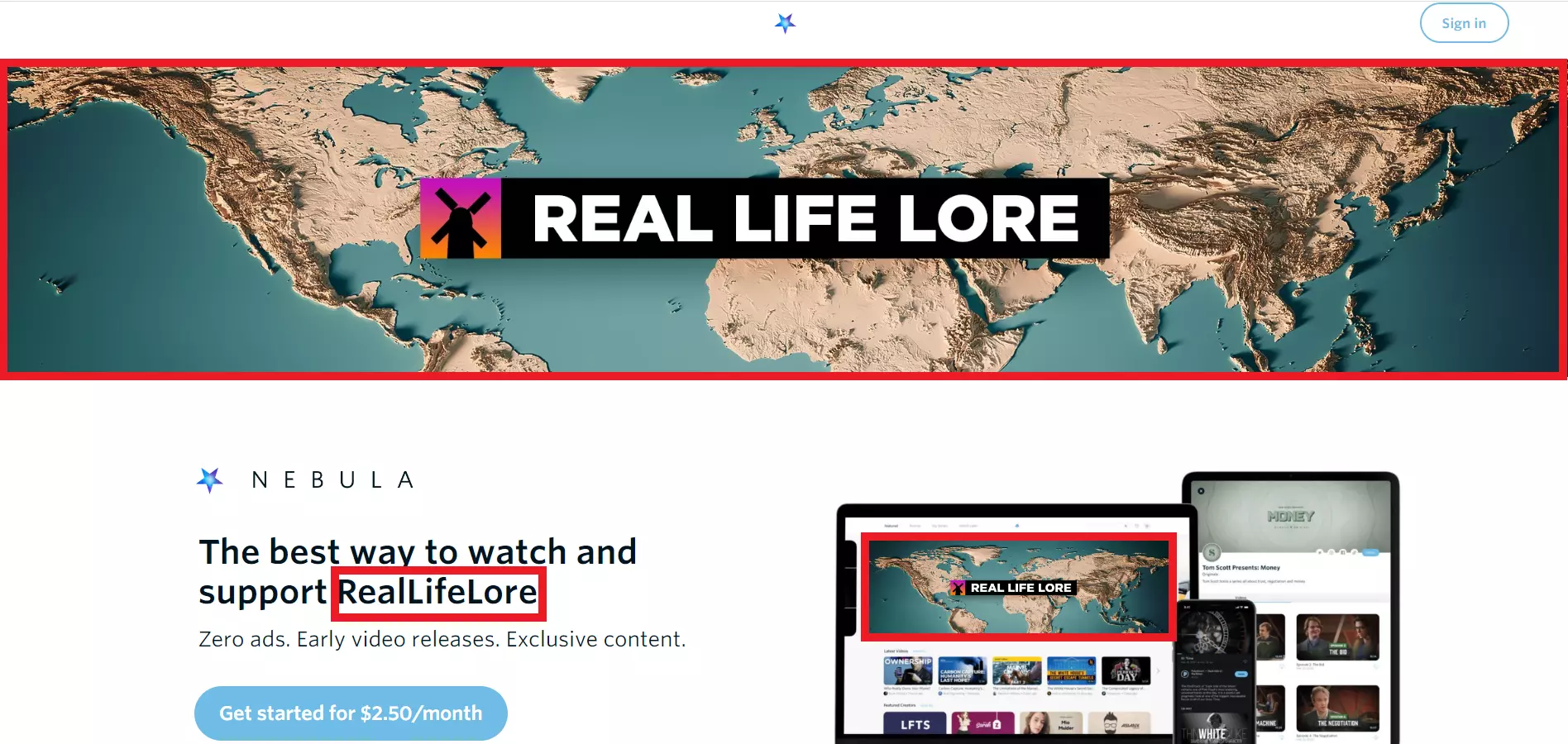 Dynamiczna strona od Nebula dla Real Life Lore