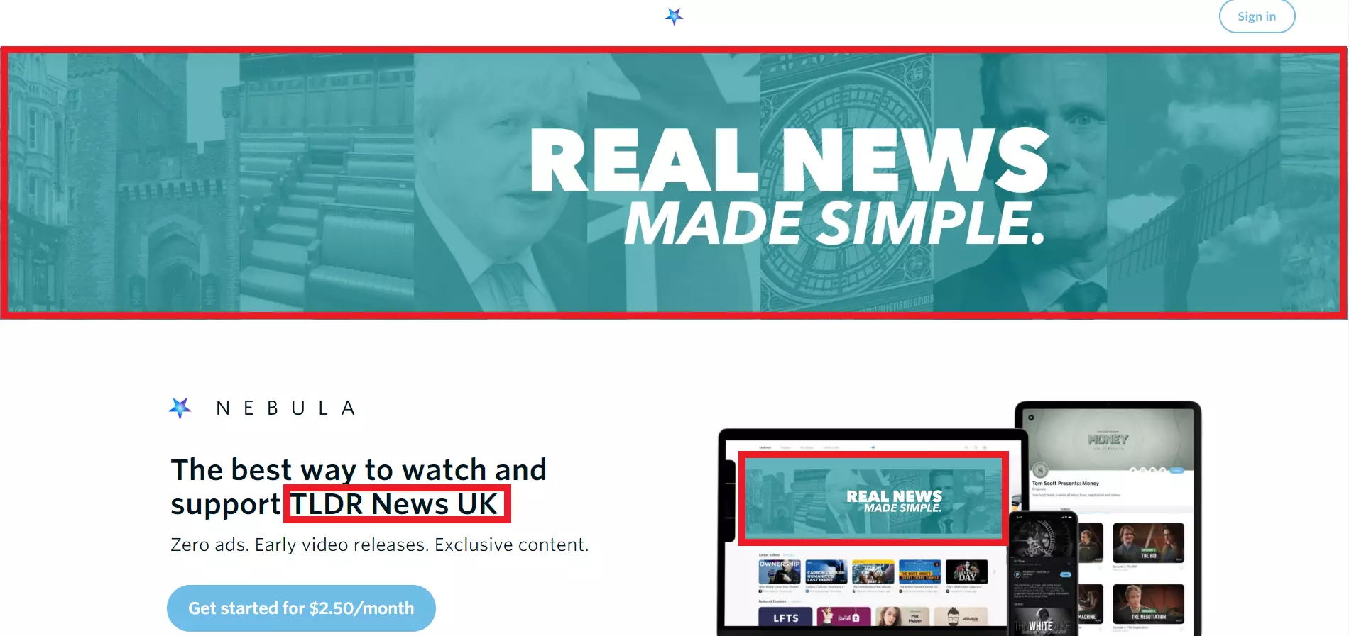 Dynamiczna strona od Nebula dla TLDR News