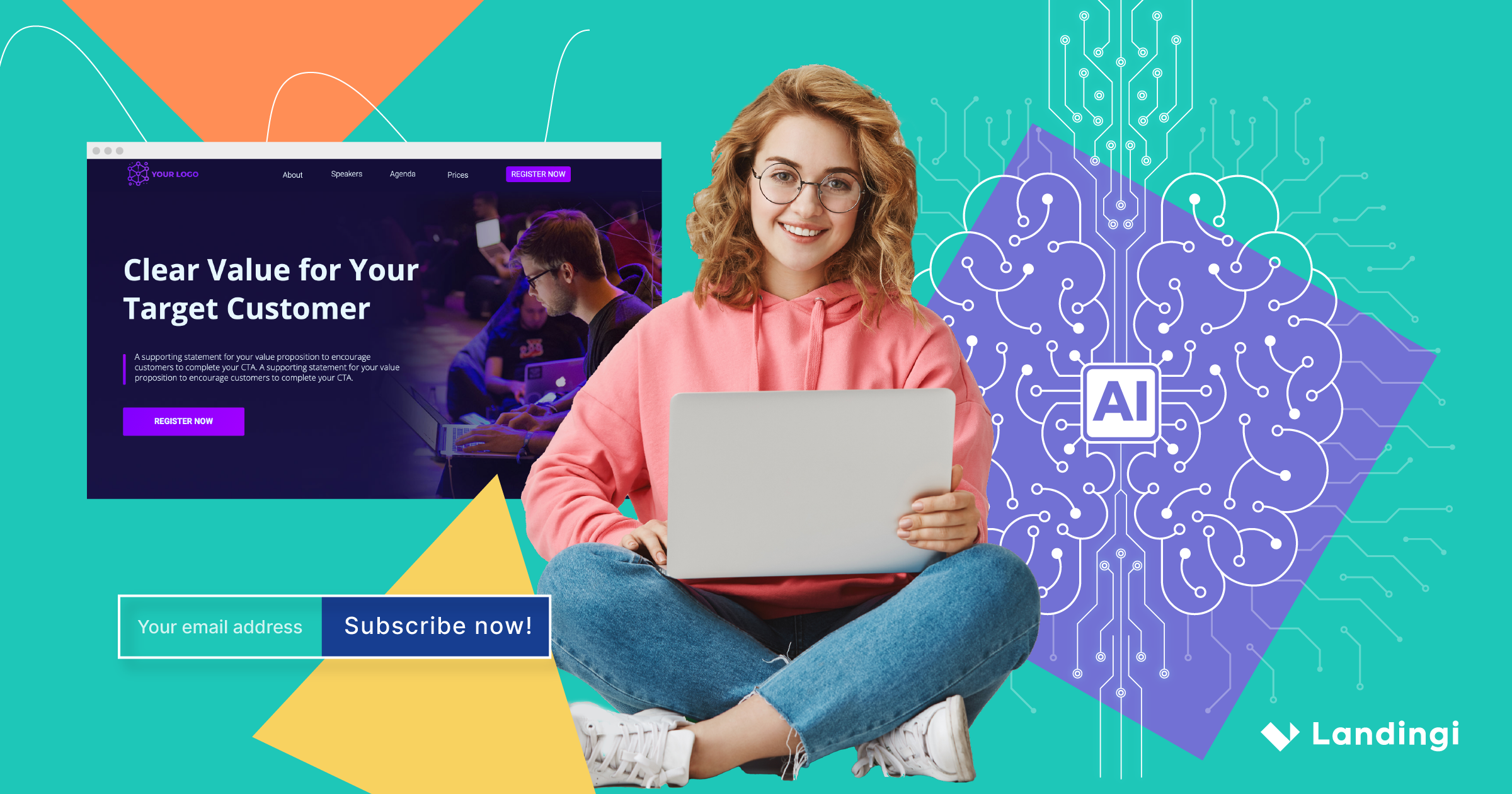 Kobieta pracująca nad optymalizacją stron przy użyciu sztucznej inteligencji