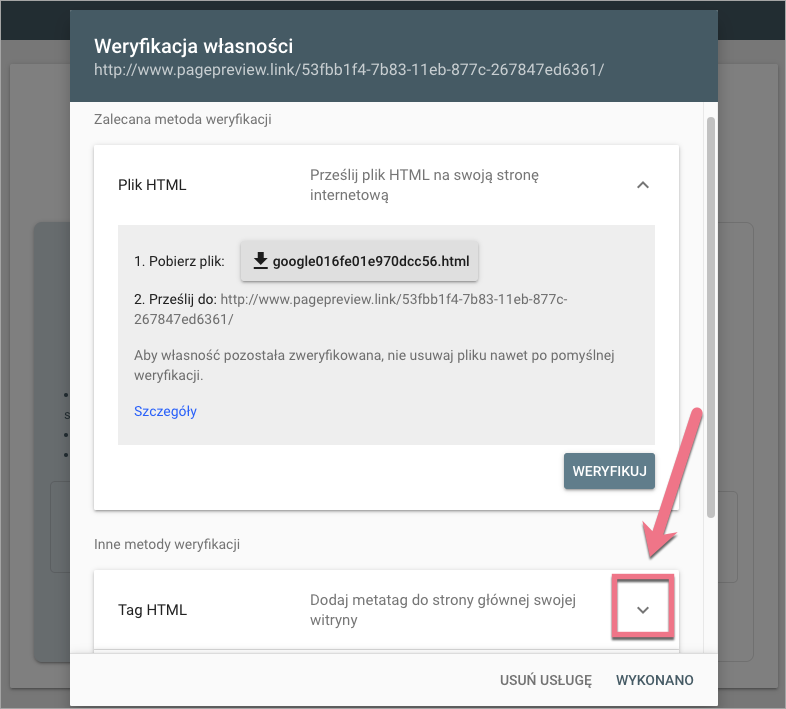 tag html weryfikacja
