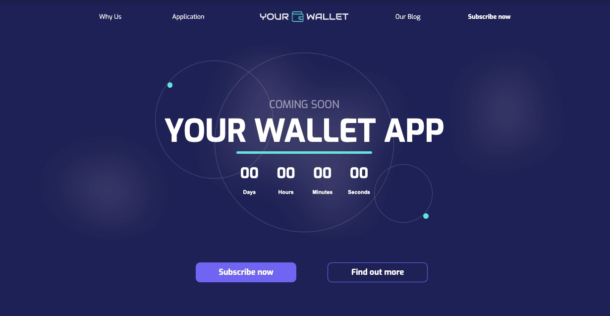 Splash page template with countdown