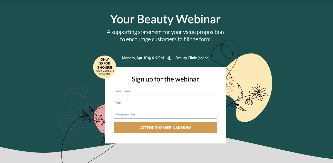 Splash page template that simplifies user choices