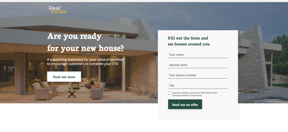 szablon landing page ubezpieczenia nieruchomości