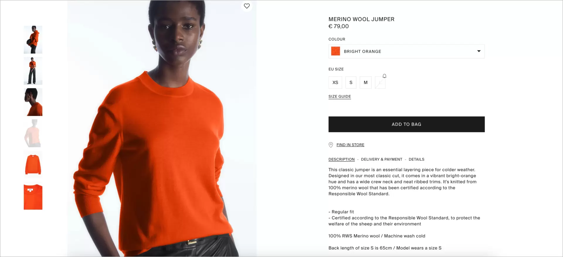 CTA button example on the COS landing page