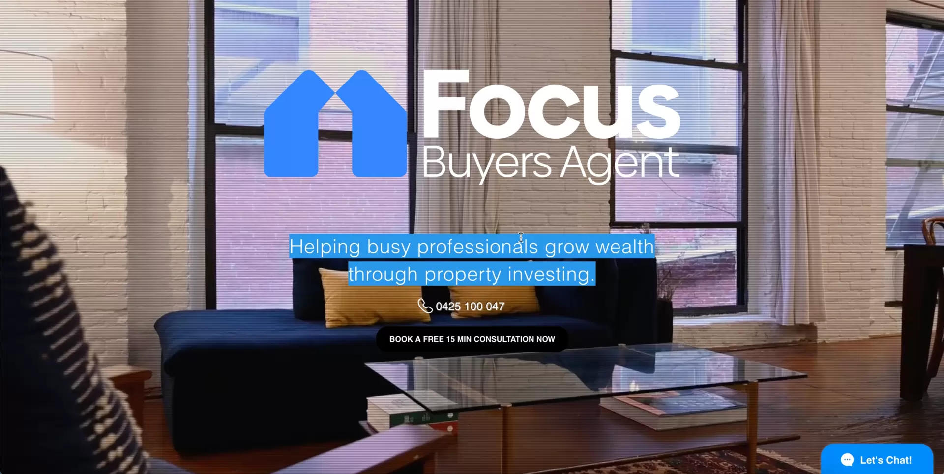 cta button on real-estate landing page