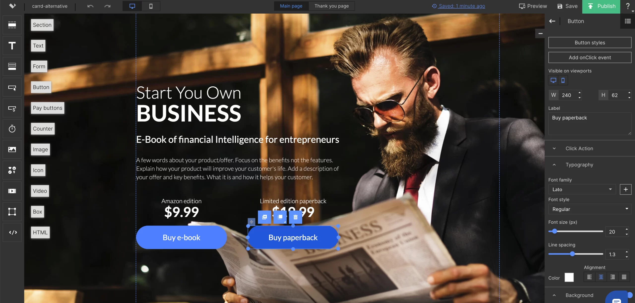landingi editor as carrd alternative