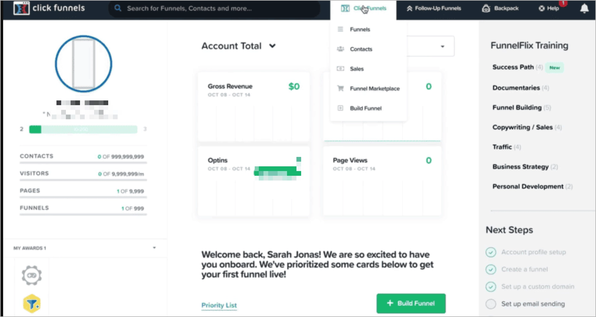 clickfunnels marketing platform to create sales funnels and sales pages