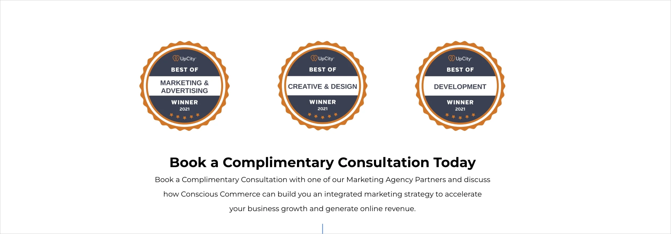 social proof incorporated in trust badges on landing page