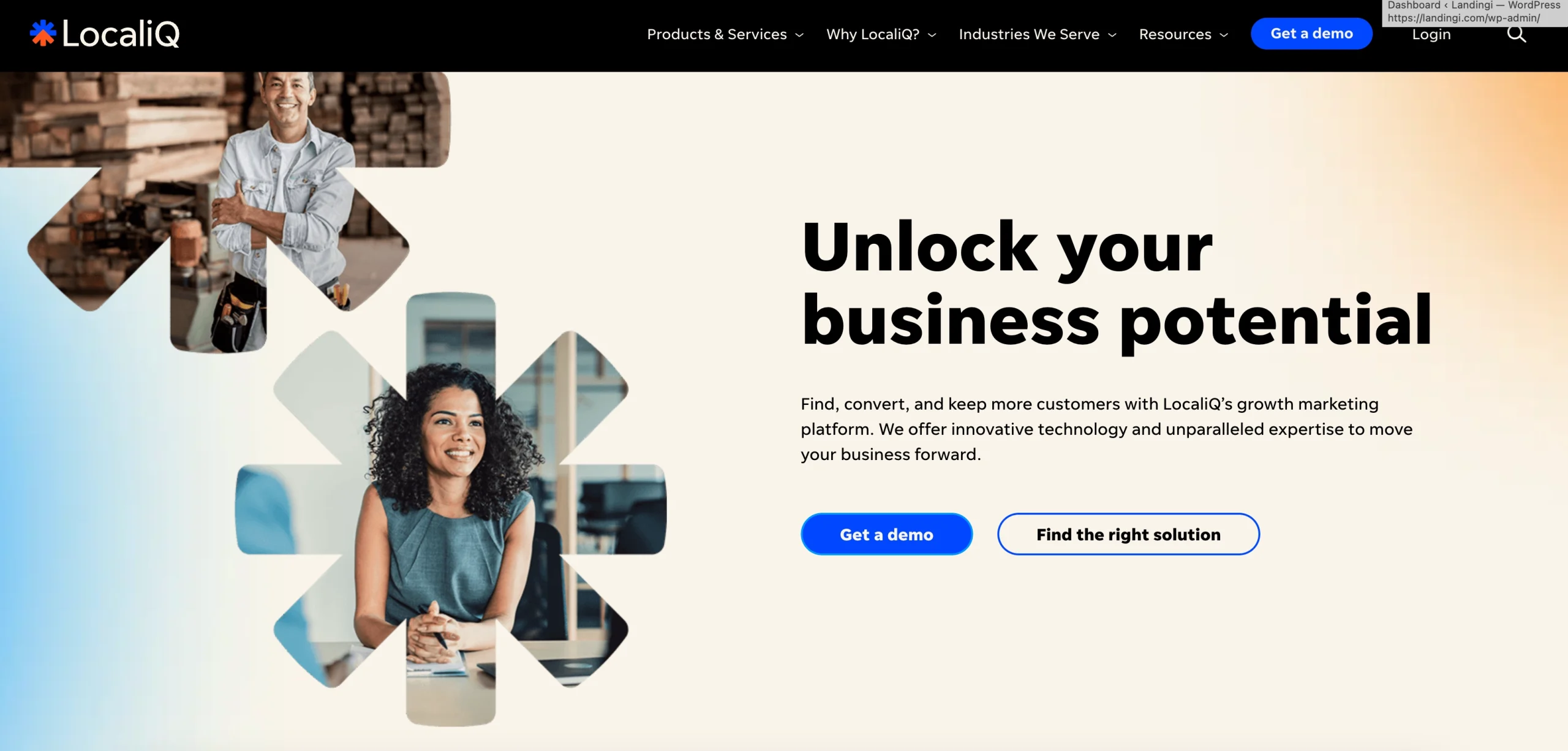 perfect landing page with clear standing-out CTA