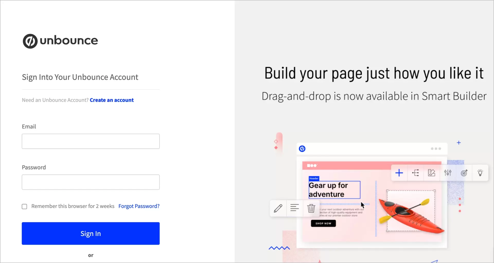 headline promising to create landing pages and personalize it easily