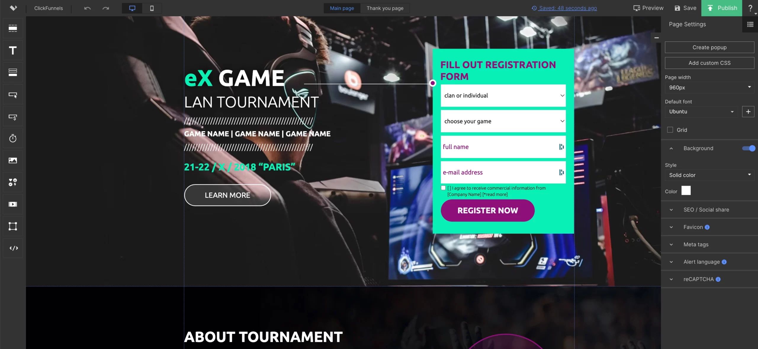 converting landing pages and website builder