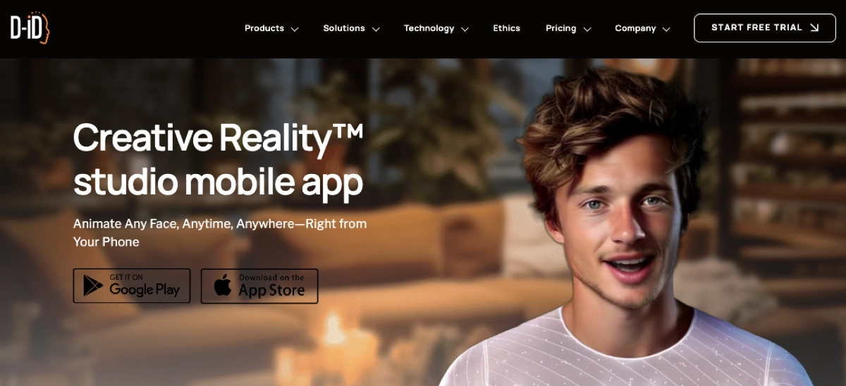 app landing page D-ID