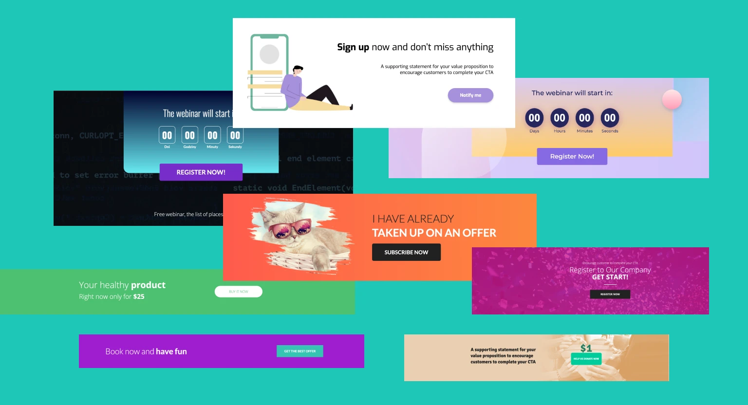 call to action examples on landing page