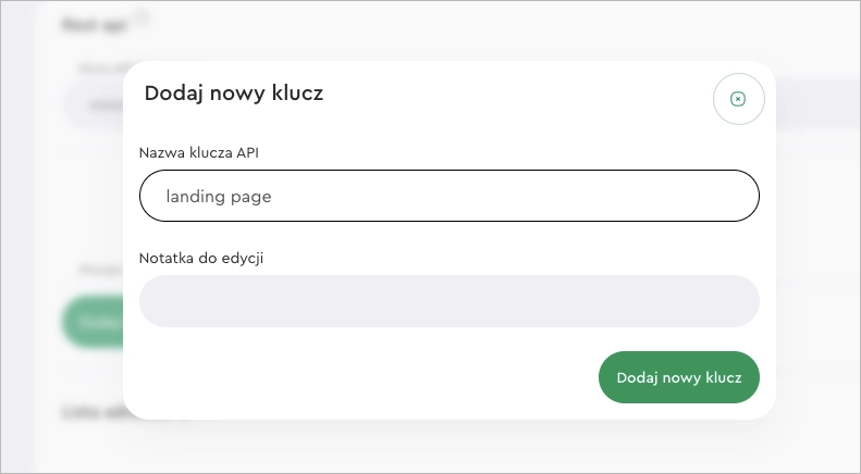 Nowy klucz dla integracji Landingi z SARE