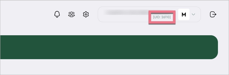 Numer UID znajdujący się w prawym górnym rogu panelu SARE