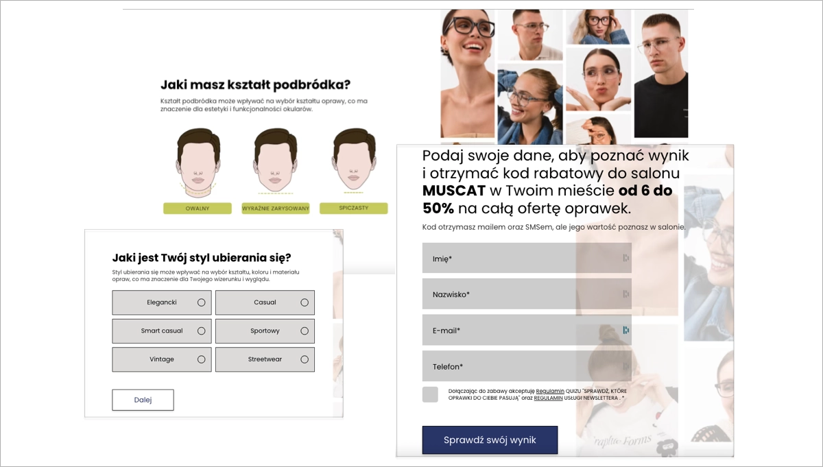 quiz-like lead generation form