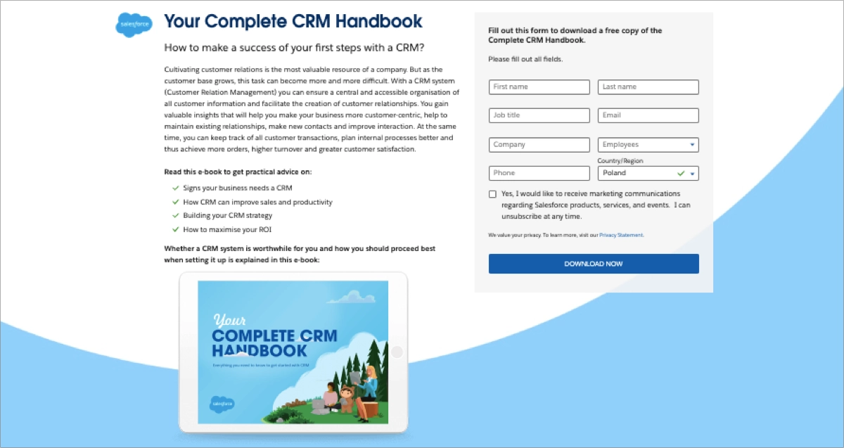 best ebook landing page examples