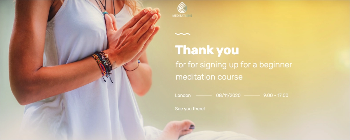 Thank You Page that completes the landing page