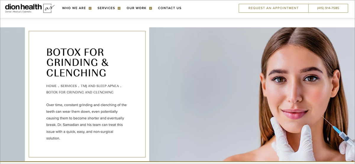 SF Dentistry – Bruxism Treatment Landing Page