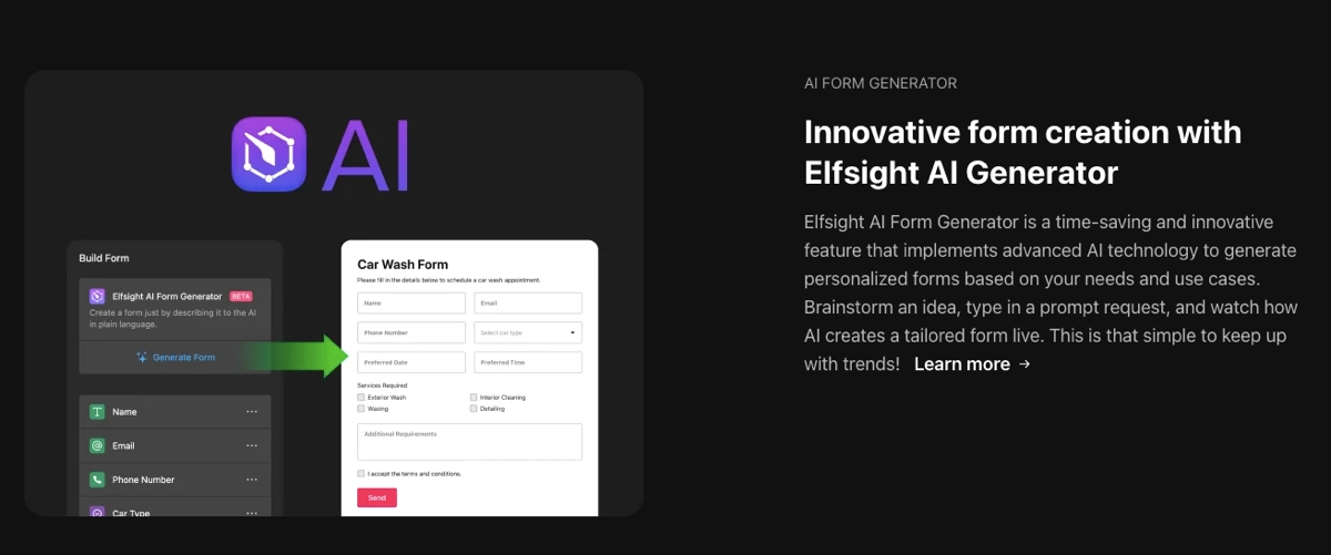 generatore di moduli Elfsight IA