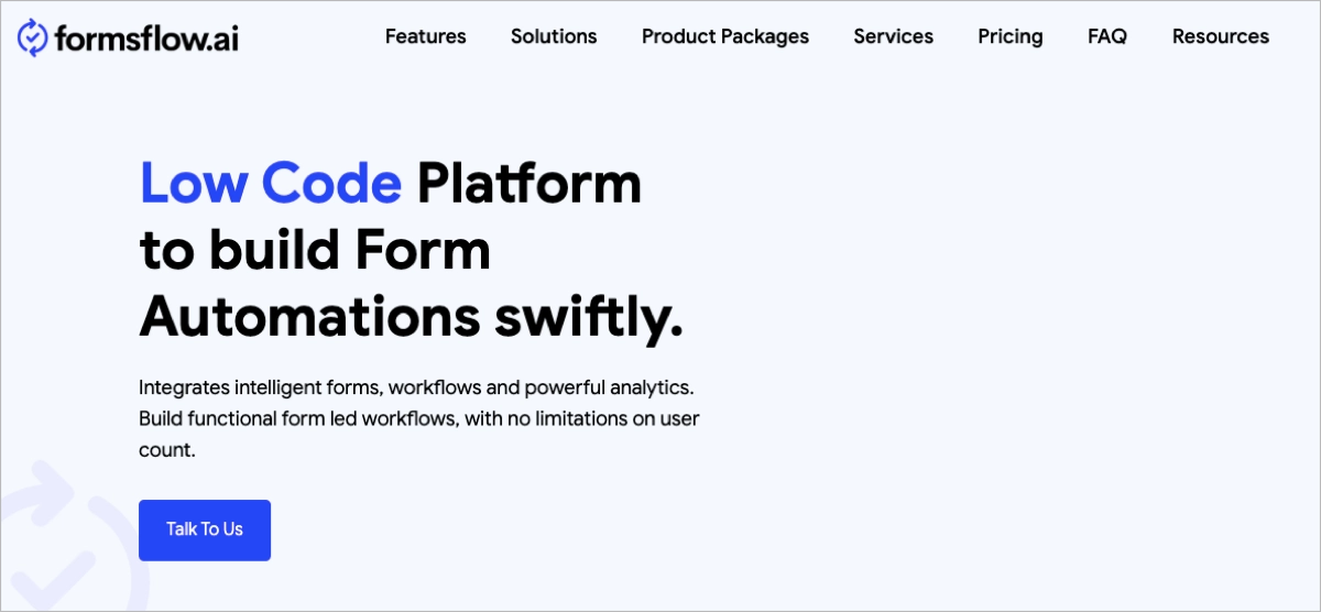 Creatore di moduli AI Formsflow.ai