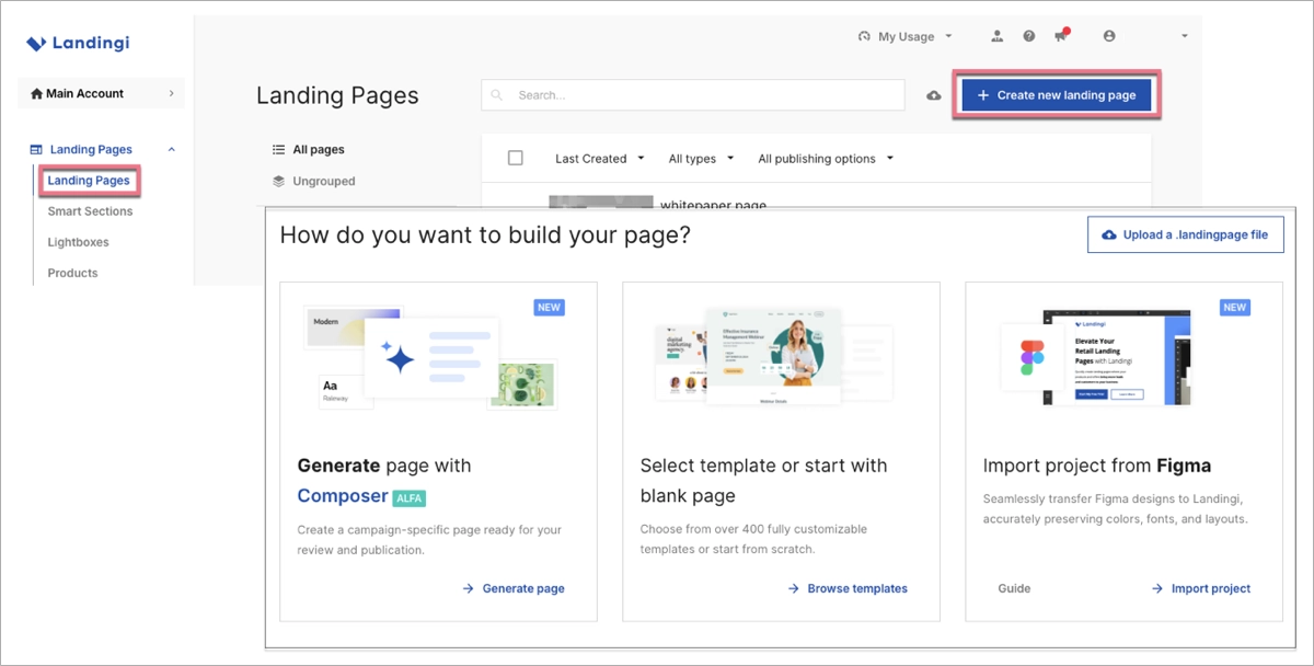 landing page builder