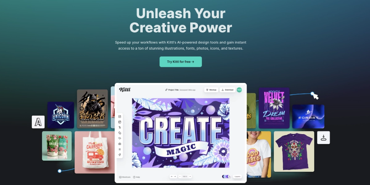 Kittle - um exemplo de landing page de avaliação gratuita
