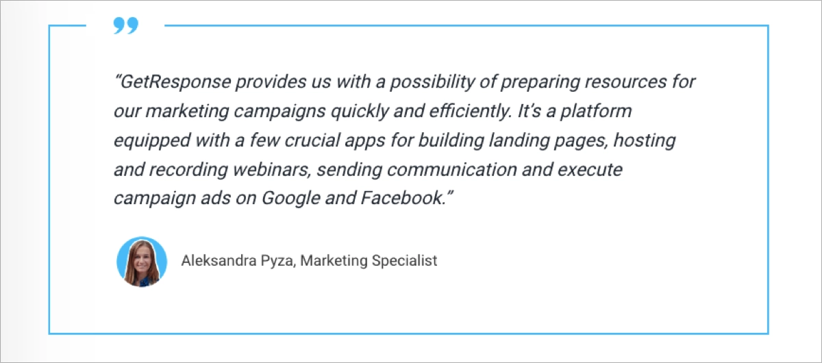 getresponse landing page creator review