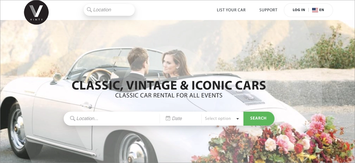 service landing page by vinty