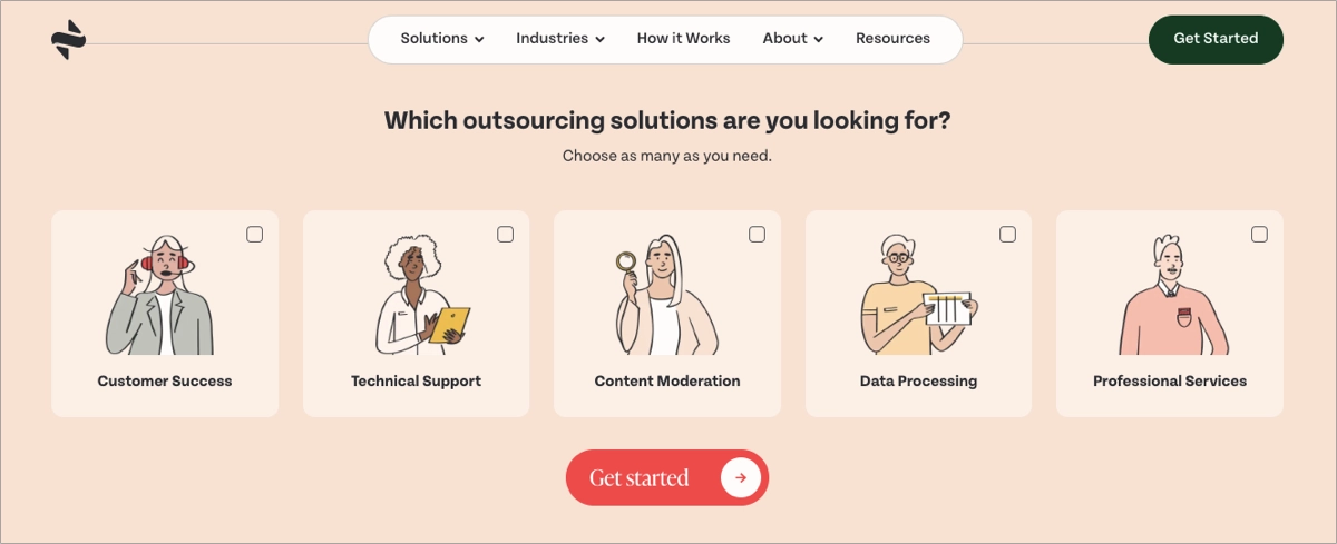 clear cta on service website