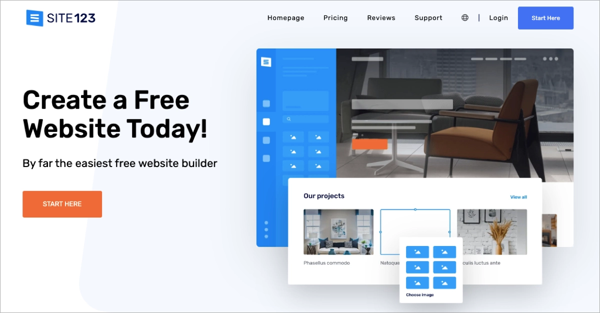 site123 page building platform