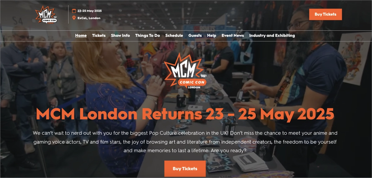 one of the best event landing page examples