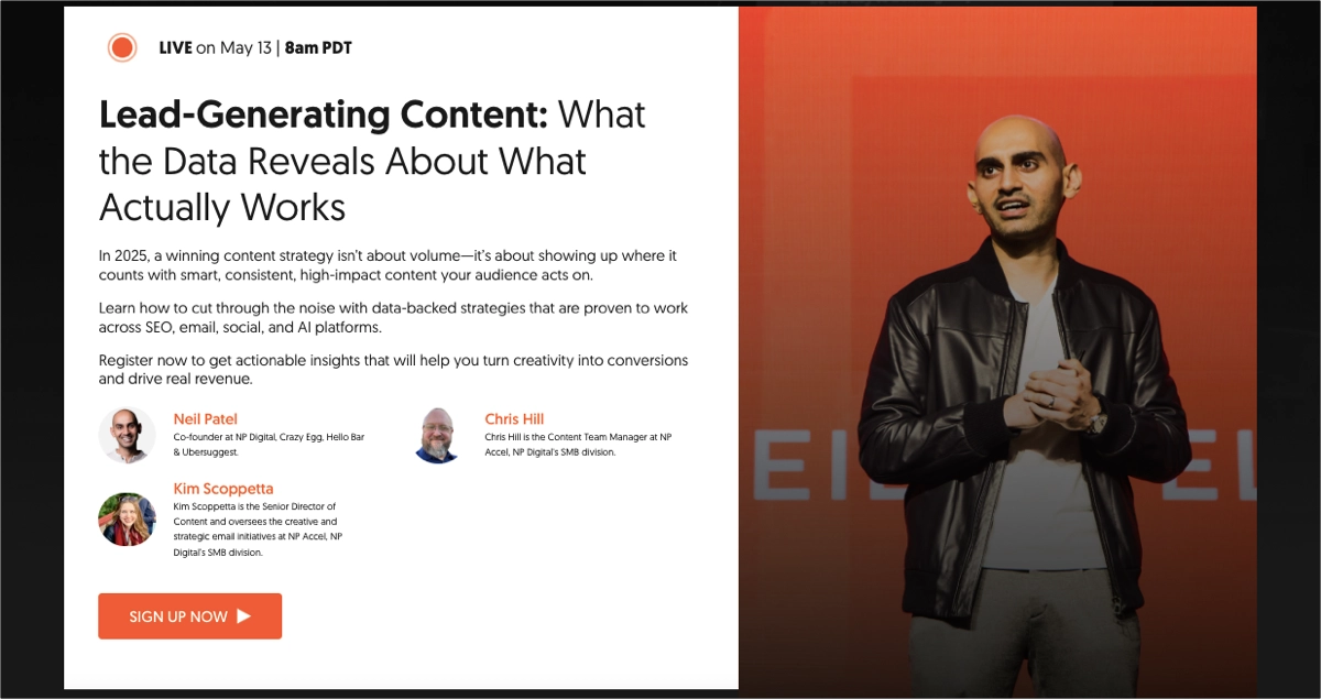 one of the best webinar landing page examples