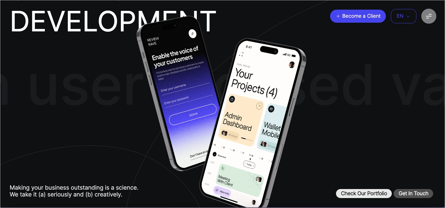 creative landing page example